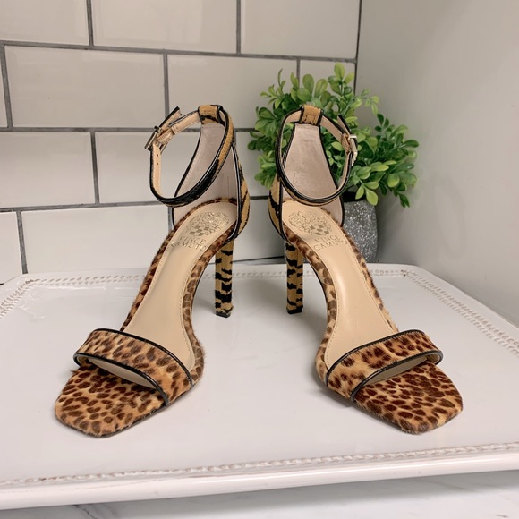 Vince Camuto Lauralie Leopard Print Ankle Strap Sandal - Picture 2 of 4